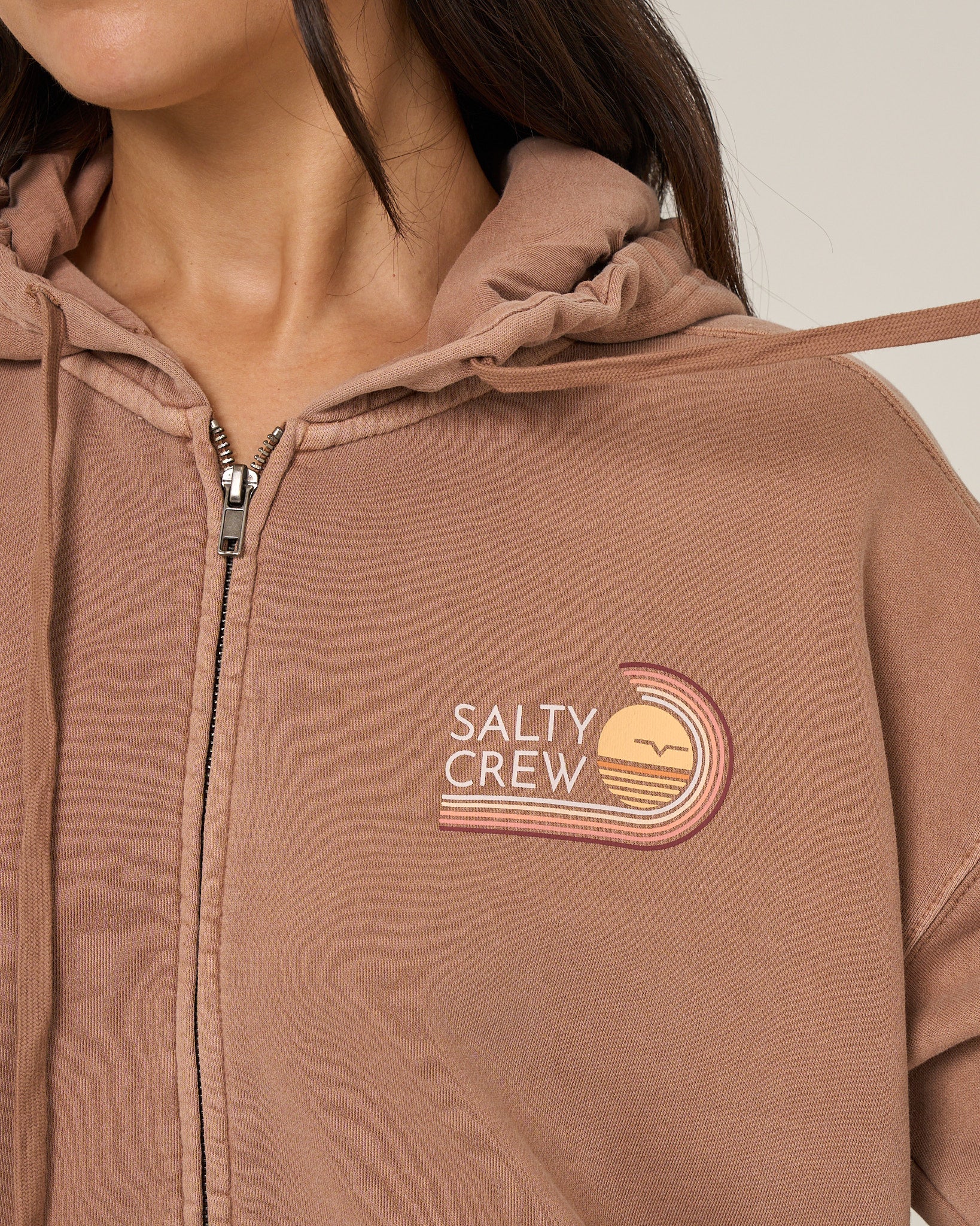 Salty Crew Womens Sweatshirt Ombre Wave Hooded Zip - Image 8