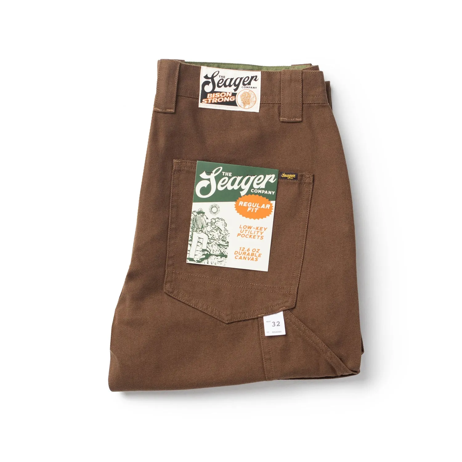 Seager Mens Pants Bison Canvas Regular Fit - Image 4