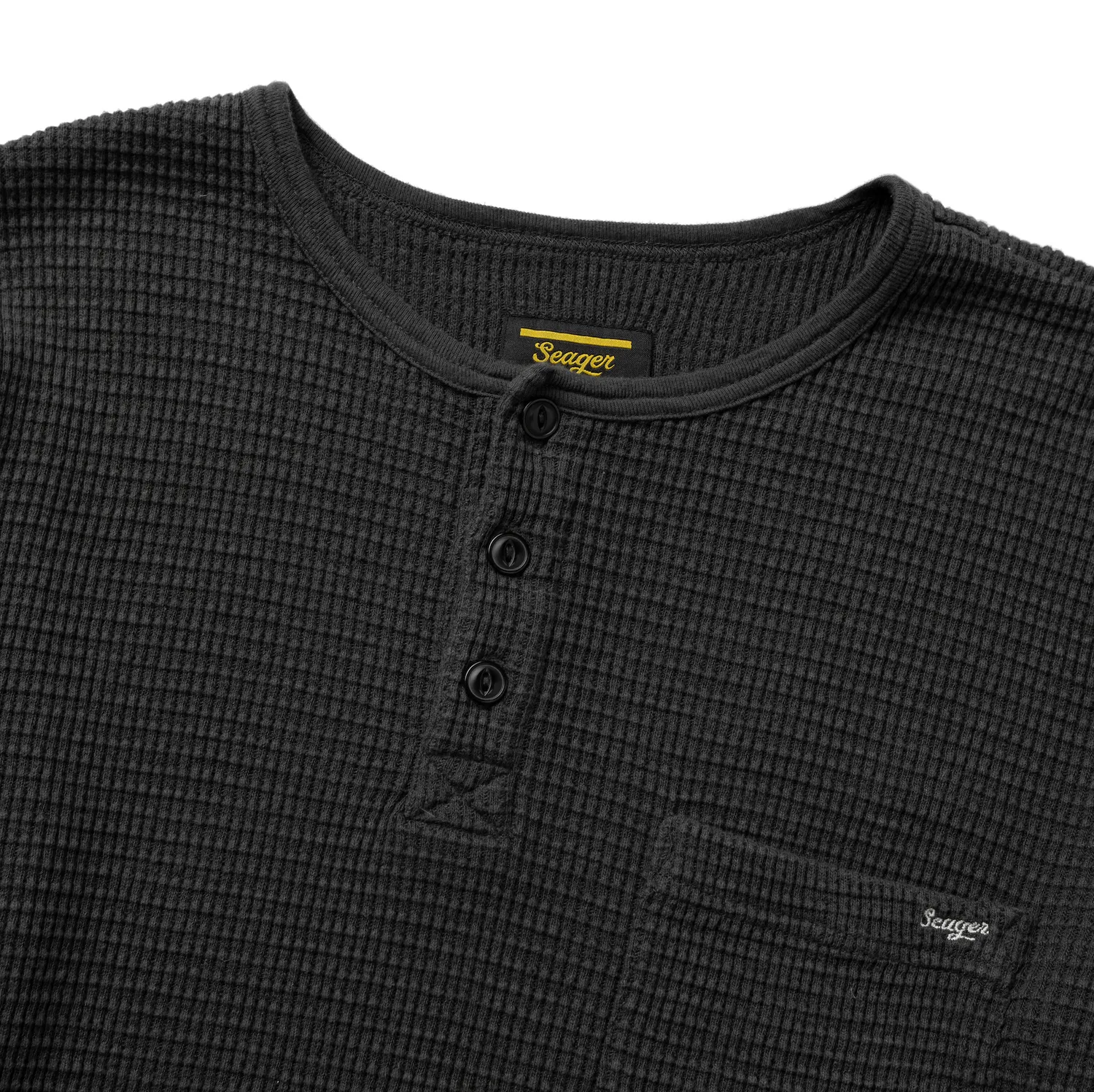 Seager Mens Shirt Sawpit Henley Thermal - Image 7