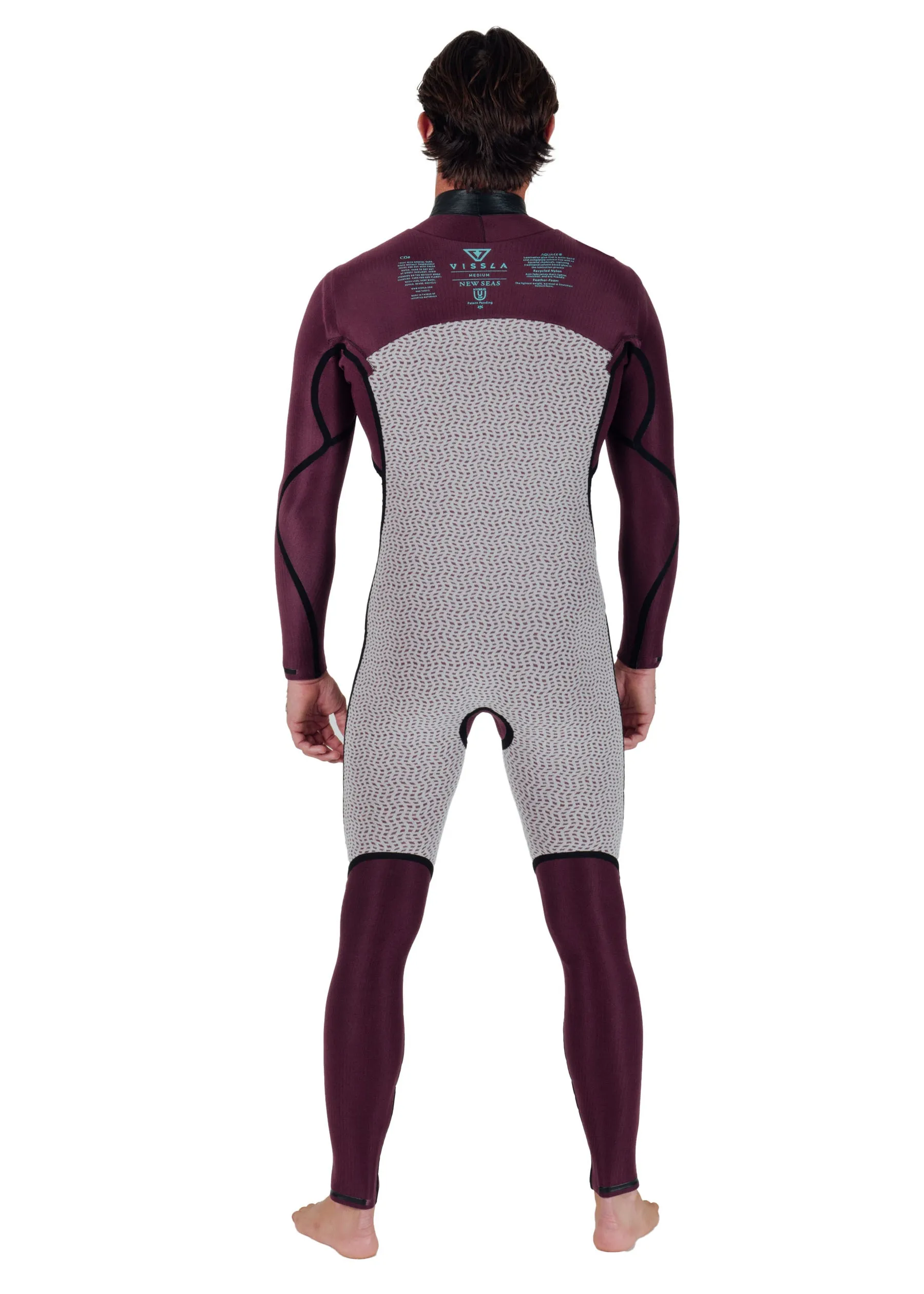 Vissla Mens Wetsuit New Seas 4/3 V-Zip Full Suit - Image 14
